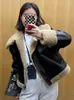 Женское меховое пальто, женский пиджак, толстая теплая куртка из искусственной кожи, женская уличная одежда, пальто на молнии, винтажная верхняя одежда, осенне-зимняя верхняя одежда