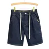 Shorts pour hommes d'été Short en jean droit pour hommes Brossé Taille élastique Sac Casual Shorts de plage pour hommes Cargo Jeans Bermuda 230412