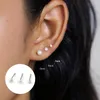 Stud Earrings Aide 925 Sterling Silver 3pcs/set 3/4/5mm Round Imitation Pearl Bead Set For Women Cartilage Piercing Jewelry