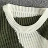 Herrtröjor Casual Fashion Pullover Tröjor Päls Mens stickade underkläder Kontrast tröja för män plus storlek 4xl ullkläder