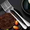 Dinnerware Sets 10 PCS Fork Table Stainless Steel Steak Forks Cutlery Dinner Fruit Salad Steak-18.5cm Total Length