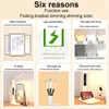 Skrivbordslampor Desktop Decor Led Reading Light Foldble Table Lamp Home Bedside Eye-Care Study Dimning Touch Lamp LED Ultra Bright Desk Light P230412