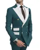 Herenpakken herenpak paarse dubbele borsten piek 2 pc's (jasbroek) smoking bruiloft blazer slanke fit kostuum homme pour