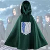 Japansk anime cosplay kostymattack på titan kappa shingeki ingen kyojin scouting capes halloween kostymer för kvinnor kläder y08272566