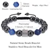 Strand preto ímã pedra pulseiras magnética proteção de saúde tecer pulseira feminino masculino jóias