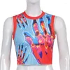 Women's T Shirts Y2K Halter Top 2023 Beautiful Sleeveless Cut Sexy Vest Barrel 90' S Electronic Girl Street Coat