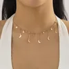 Hänge halsband Tassel choker halsband kvinnor minimalistisk stjärna mån krage vintage kassakedja estetiska hals smycken bijoux