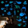 Декор стены голубые океан рыбы светящиеся наклейки