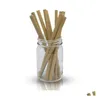 İçme Pipetleri% 100 Doğal Bambu ST 23cm Yeniden Kullanılabilir Ekof -Dostu İçecekler STS Temizleyici Fırçası Ev Partisi Düğün Çubuğu Damlası Teslim Dhcf2