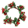 Dekorativa blommor Simulering Juleljus Garland Xmas Ring Wreath Party Supplies Mini för vardagsrumsheminredning