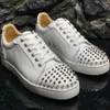 Luxury Designer Casual Sole Low Top Flat Spikes Black Yellow Blue Suede Silver Diamond Men's Shoes Women's Ball Model Outside Shot Shoes Sneakers