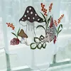 Curtain Cute Hedgehog Mushroom Short For Small Window Embroidery Sheer Drape Kitchen Valance Partition #E