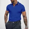 T-shirts pour hommes Polo boutonné d'été à manches courtes T-shirt de sport uni T-shirt décontracté à séchage rapide Blouse respirante