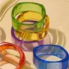 Pulgle transparente resina acrílica pulseiras largas para mulheres retro 2023 pulseiras de cores sólidas femininas garotas big jóias por atacado