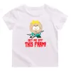 T-shirts Children's S-South Park Deep Red Dawn T-shirt 100% Cotton Girls' T-shirt Boys' Summer Short Sleeve T-shirt Kawaii T-shirt Top 230412