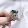 Cluster Rings Ruzzallati Fashion Design Big Oval Emerald Gemstone Wedding Ring Ladies 925 Silver Luxury Engagement Fine Jewlery Party Gift
