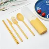 Dinnerware Sets With Carrying Box Knife Fork Spoon Chopsticks High Quality Tableware Cutlery Set Travel Picnic