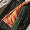 Men's Down Heated Jacket Winter Military Green Fashion Long Coat WaistbanCotton-padded Clothes Slim Fit Thick Warm Jacke 1836