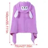Towel Children's Coral Fleece Hooded Cloak Bath Wipe Bathrobe Cartoon 70x140cm