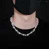 Kettingen AZ 11 mm Iced Out Bone Pearls ketting bling zirkon stenen schedel ketting kettingen Goth sieraden