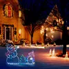 Lutte de boules de neige animée amusante, cadre de guirlande lumineuse Active, décor de fête de vacances, de noël, jardin extérieur, signe décoratif brillant de neige H11998
