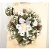 Decorative Flowers Rattan Circle Handmade Artificial Flower Ribbon Bow Wreath Cosmos Sun Garland Hanging Ornaments Home Decorations