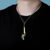 Pendant Necklaces Multicolor Cubic Zirconia Necklace Water Drop Shape Hip Hop Fashion Jewelry Pendants Charms Gifts For Men Women