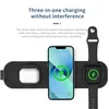 15W 3 em 1 Magnetic Wireless Charger Pad para iPhone 14 13 12 11 Apple Watch 8 7 6 AirPods qi dobrável estação de dock de carregamento rápido