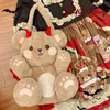 Storage Bags Devil Bear Bag Cute Plush Doll Fluffy Throw Lolita Soft Girl Cross Shoulder Kawaii Lovely Stuffed Backpack School