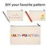 Pcs Blank DIY Craft Bag Canvas Pen Case Makeup Bags - Pencil Cotton Cosmetic Travel