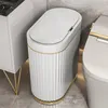 Waste Bins The intelligent garbage in the kitchen and bathroom can be electronic automatic intelligent sensor trash cans and household toilet trash cans 230412