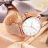 Wristwatches 2023 Luxury Watch For Women Rose Gold Round Dial Stainless Steal Mesh Belt Ladies Fashion Quartz Wrist Watches