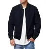 Vestes pour hommes Printemps/Automne 2023 Europe-USA Style Bomber Veste Hommes/Jeunesse Col Montant Épissage Lâche Mince Fermeture À Glissière Vêtements D'extérieur