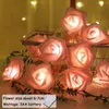 Party Decoration 10/20 Led Rose Flower String Lights Artificial Garland Fairy Wedding Valentines Day Christmas