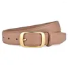 Belts Gold Buckle Women's Leather Fashion Skinny Black Belt Luxury For Women Jeans Pants