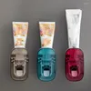 Ensemble d'accessoires de bain, accessoires automatiques, porte-dentifrice étanche, presse-mur mural, support distributeur Transparent