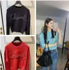 2024 Sonbahar Kadın Lüks Sweater Mektup Marka Örgü Örme Pamuklu Kırmızı Mavi Embroiderysweater Tasarımcı Külot Jumper'lar Kadınlar İçin Ünlü Giyim