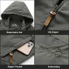 Męskie kurtki Windbreaker Men Tactical Kurtka wodoodporna Outdoor Hooded Płaszcz Sports Wojskowy Europejski rozmiar S7xl Field Climbing Thin Warem 231110