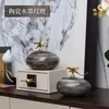 Bottiglie di stoccaggio Decorazione in ceramica cinese Armadietto del vino Contenitore per il tè Contenitore per la casa Serbatoio in ottone Cucina