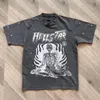 Summer Hellstar Designer Short Men's Plus Tees Hellstar T Shirt Rapper Wash Gray Heavy Craft Unisex Short Sleeve Top High Fashion Retro