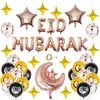 Banner Flags Party Decoration Eid Mubarak Pull Flag Balloon Cake Insert Layout Supplies Stars Moon Ny Year Letters