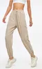 ll Womens Yoga Jogging Push Fitness Sweatpants Macio Cintura Alta Com Bolsos Com Zíper Calça Casual 5 Cores YDK06C