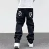Baggy Mens Jeans Dog Print Streetwear Hip Hop Pants Y2K Jeans Clothes Ropa Straight Loose Goth Denim Trousers Pantalones Vaqueros