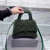 2023 nouvelle mode laine d'agneau sablier sac doux en peluche femme sacs à main sacs à main fourre-tout femmes bandoulière haut poignée portefeuilles en cuir véritable classique lettre doux sacs à main fourre-tout