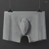 Slip Sexy Ice Silk Sous-Vêtements Grande Taille Séchage Rapide 3D U Sac Convexe Respirant Sans Couture Brief Homme Shorts Taille Moyenne Hommes Boxer C23