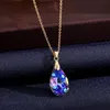 S3556 Evil Eye Pendant Necklace For Women Magic Color Crystal Glass Love Turkish Blue Eyes Choker Halsband