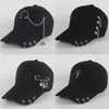 Casquettes de baseball Mode hip hop coton casquette de baseball Creative Piercing Anneau Caps Punk Adulte Casual Solide Réglable Unisexe chapeau Snapbk chapeaux P230412