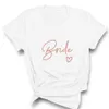 Женская футболка команда невесты Love Heart Frush Aesthetic Smid Squad Tshirt Women Ulzzang Свадебная вечеринка 1SS8 230411