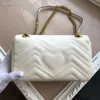 Luxe designer dameshandtas Klassieke Marmont lederen schoudertassen Crossbody tas Mode Metallic tag Vrouwelijke Dupe Designer Mini luxe tassen met doos