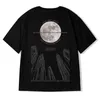 T-shirts Hommes Lune Imprimer Lâche T-shirts surdimensionnés Casual Y2K Tops de mode Couples Harajuku T-shirt Streetwear Hip Hop T-shirt Homme 230412